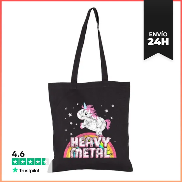 Bolsa De Tela Divertido Irónico Genial Unicornio Heavy Metal