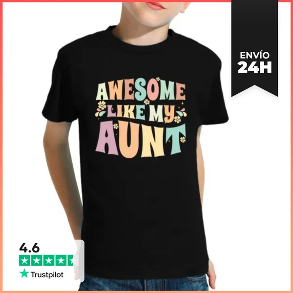 Camiseta Clásica Para Niños Impresionante Como Mi Tía Orgullosa