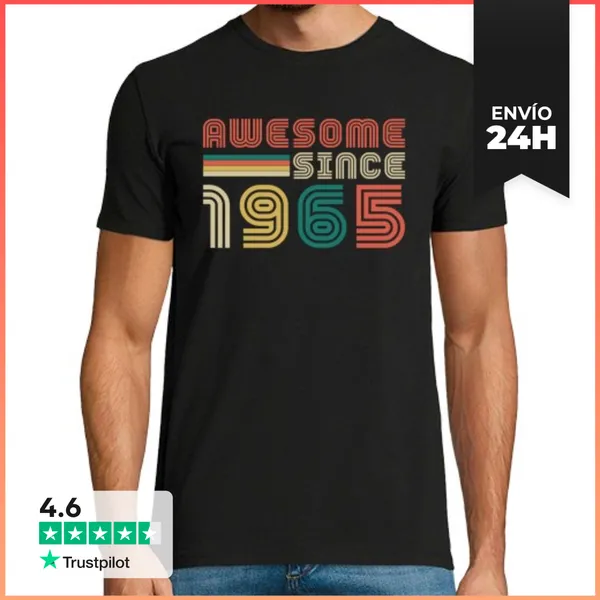 Camiseta Hombre Clásica Awesome Since 1965 LaTostadora