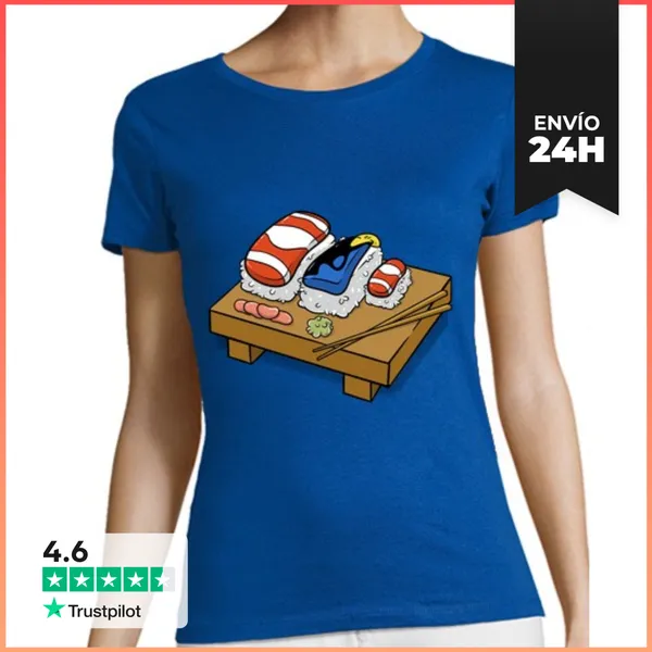 Camiseta Mujer Clásica Nemo Sushi LaTostadora