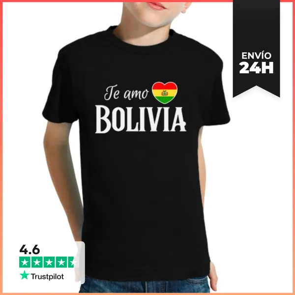 Camiseta Clásica Para Niños Amo Bolivia, Orgullo Boliviano