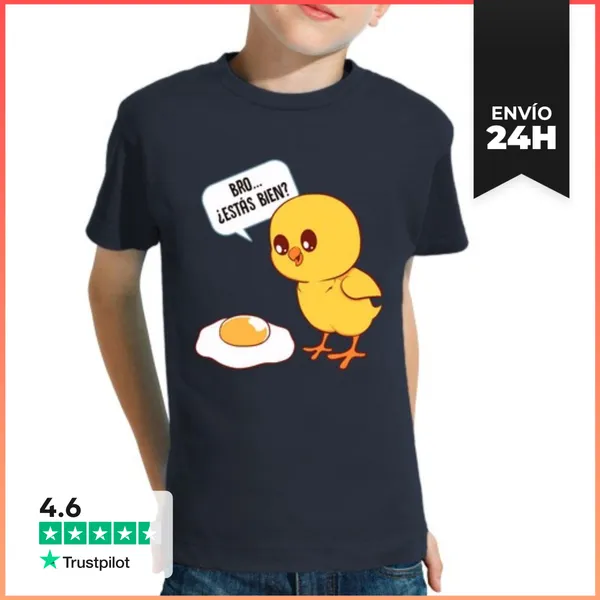 Camiseta Clásica Para Niños Pollo Y Huevo Frito Bro Pollito