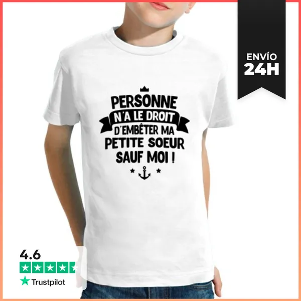 Camiseta Clásica Para Niños Nadie Molesta A Mi Hermanita