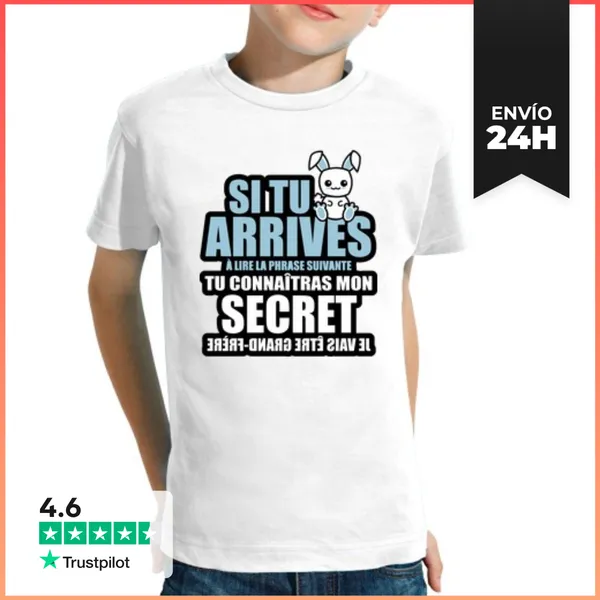 Camiseta Clásica Para Niños Mi Secreto Seré Hermano Mayor