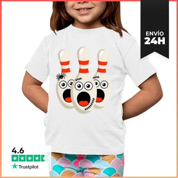 Camiseta Clásica Para Niños Humor De Bolos De Halloween