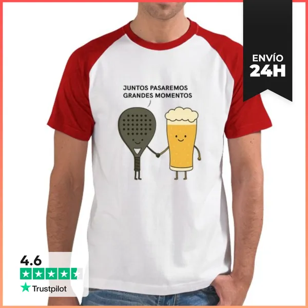 Camiseta Hombre, Estilo Béisbol Padel Y Cerveza LaTostadora