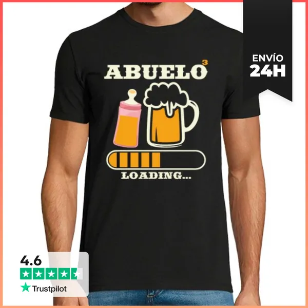 Camiseta Hombre Clásica Futuro Abuelo, Expectante Abuelo, 3