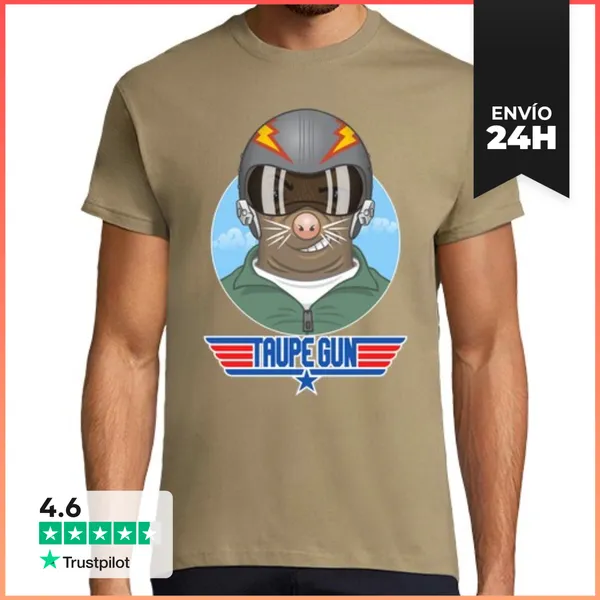 Camiseta Hombre Clásica Pistola Topo LaTostadora