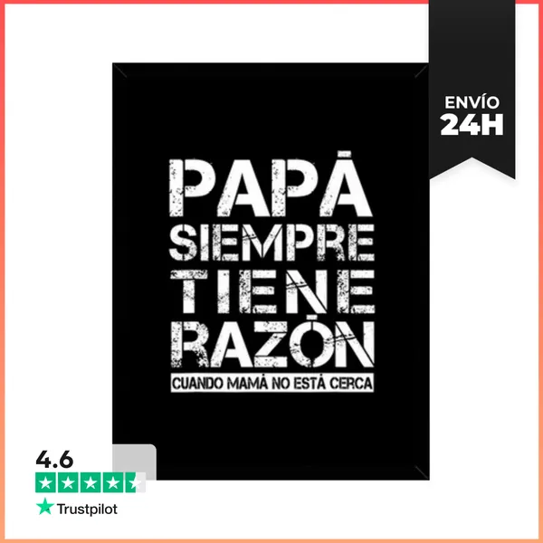 Cuadro Con Marco Vertical Cita Divertida En Español De Papá