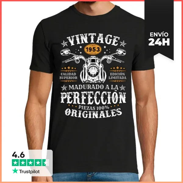 Camiseta Hombre Clásica Vintage Moto Madurado A La Perfección