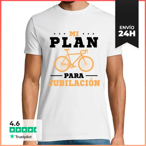 Camiseta Hombre Clásica Mi Plan Para Jubilación Ciclista Regalo