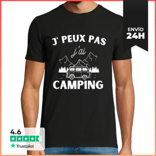 Camiseta Hombre Clásica Camping No Puedo Tengo Regalo De Campin