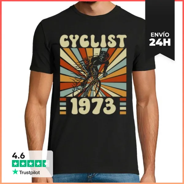 Camiseta Hombre Clásica Fiesta Ciclista 1973 50 Años Cumpleaños