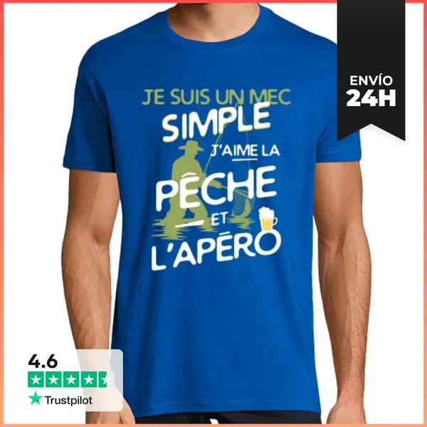 Camiseta Hombre Clásica Pesca - Un Chico Sencillo LaTostadora
