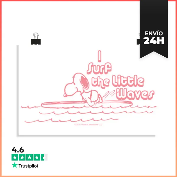 Póster Horizontal I Surf The Little Waves Snoopy LaTostadora