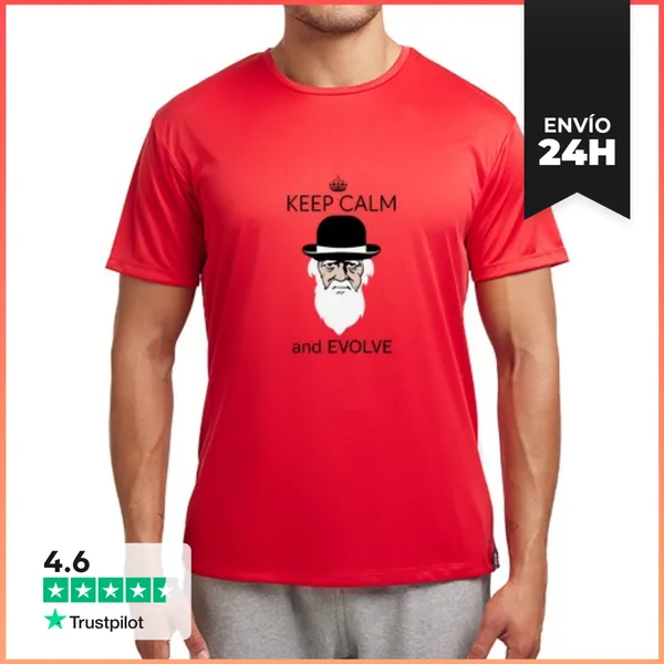 Camiseta Deportiva Hombre Mantén La Calma Y Evoluciona