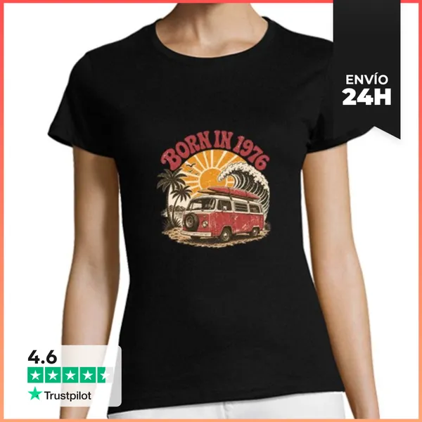 Camiseta Mujer Clásica Born In 1976 Vintage Sunset LaTostadora