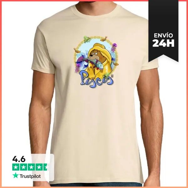 Camiseta Hombre Clásica OSO PISCIS CAMISETA BÁSICA LaTostadora