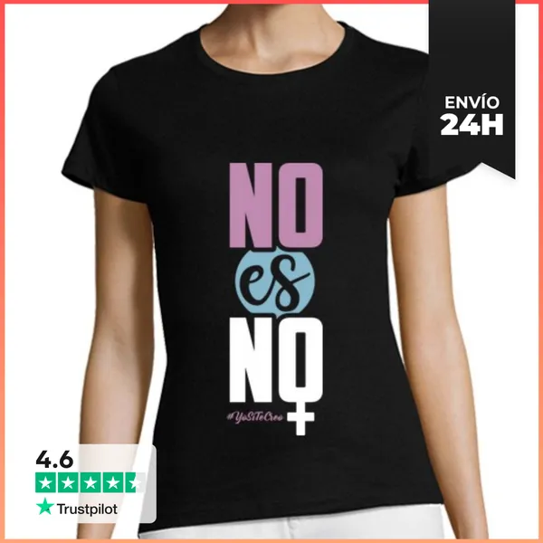 Camiseta Mujer Clásica No Es No (Fondo Oscuro) LaTostadora