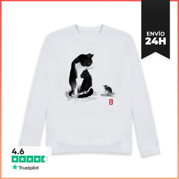 Sudadera Unisex The Cat An The Little Mouse LaTostadora