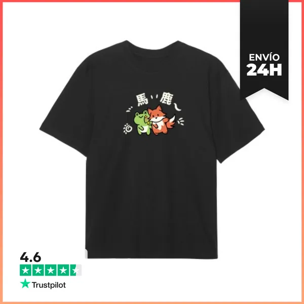 Camiseta Oversize Baka Golpeando Zorro Kawaii Anime LaTostadora