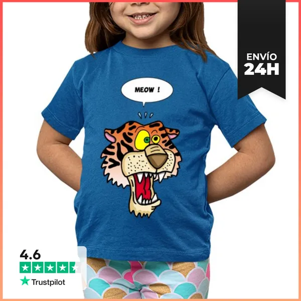 Camiseta Clásica Para Niños Tigre Maullando LaTostadora