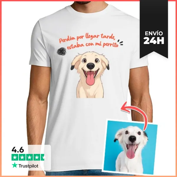 Camiseta Hombre Clásica Efecto Anime Camiseta Perdón Por Llegar