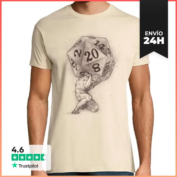 Camiseta Hombre Clásica Dice Atlas LaTostadora