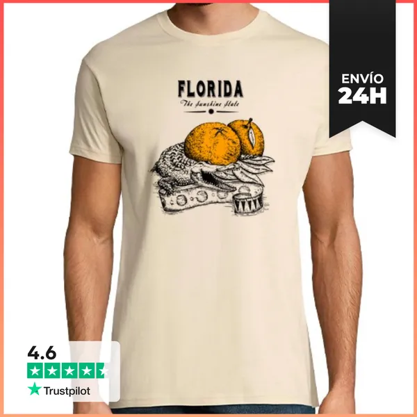 Camiseta Hombre Clásica Hombre, Manga Corta, Crema, Calidad Extra