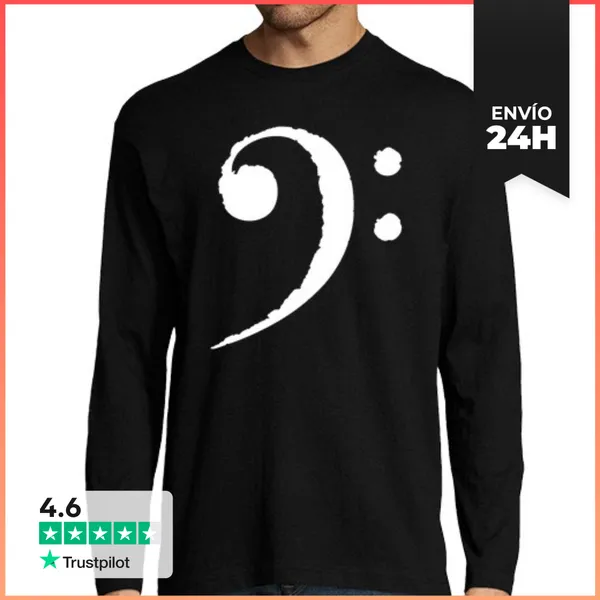 Camiseta Hombre Manga Larga Clave De Fa LaTostadora
