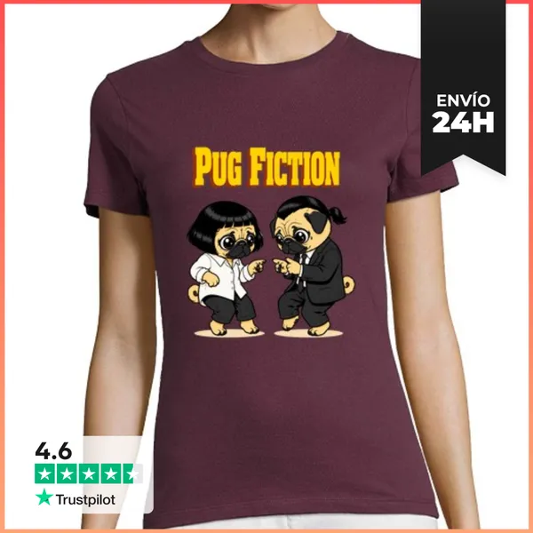 Camiseta Mujer Clásica Pug Fiction LaTostadora