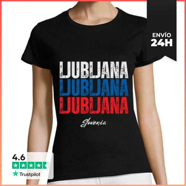Camiseta Mujer Clásica Liubliana Eslovenia, Amo Liubliana