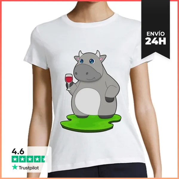 Camiseta Mujer Clásica Vino Tinto De Vaca LaTostadora