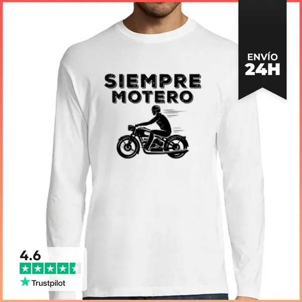 Camiseta Hombre Manga Larga Siempre Motero LaTostadora