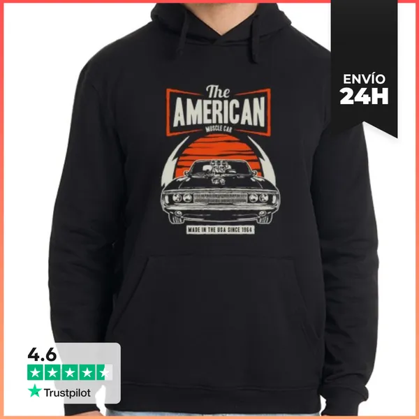 Sudadera Unisex Con Capucha American Muscle Car LaTostadora