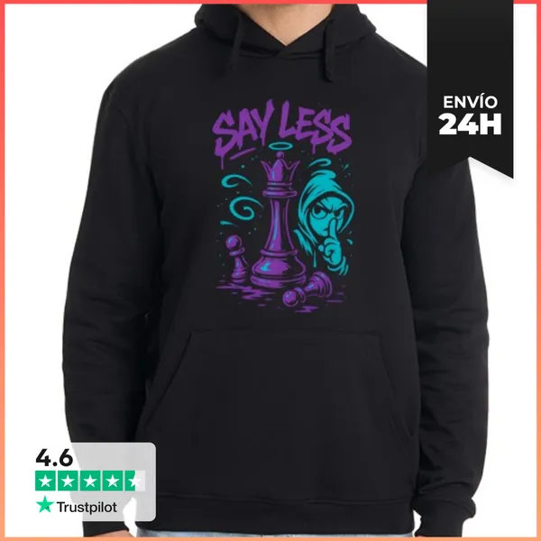 Sudadera Unisex Con Capucha Say Less Ajedrez Graffiti Reina