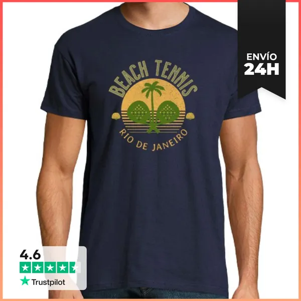 Camiseta Hombre Clásica Camiseta Beach Tennis LaTostadora