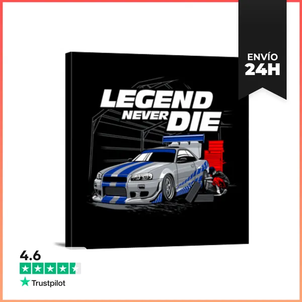 Lienzo Cuadrado Legend Never Die LaTostadora