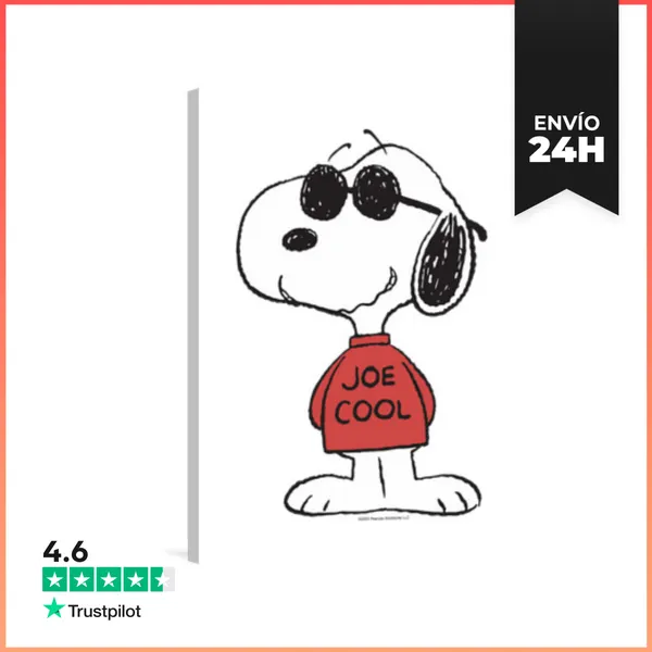 Lienzo Vertical Peanuts Joe Cool Sonriente LaTostadora