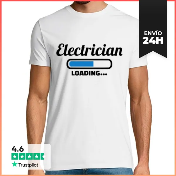 Camiseta Hombre Clásica Carga De Electricista LaTostadora