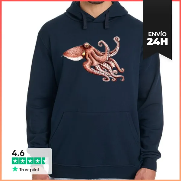 Sudadera Unisex Con Capucha Jersey Hombre Pulpo LaTostadora
