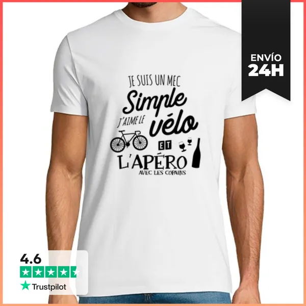 Camiseta Hombre Clásica Bicicleta Y Bebida Con Amigos LaTostadora