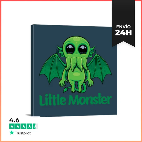 Lienzo Cuadrado Lindo Monstruo Mítico Pequeño Cthulhu LaTostadora