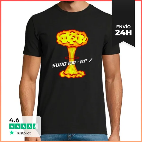 Camiseta Hombre Clásica Sudo Rm -rf / LaTostadora