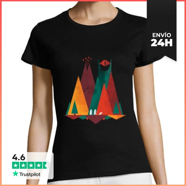 Camiseta Mujer Clásica Tierra Media Geométrica LaTostadora