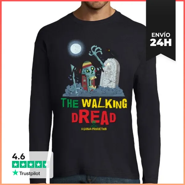 Camiseta Hombre Manga Larga Miedo A Caminar LaTostadora
