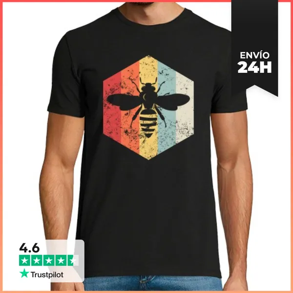 Camiseta Hombre Clásica Regalo Retro Abeja Waabe LaTostadora