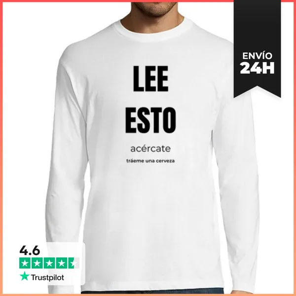 Camiseta Hombre Manga Larga Tráeme Una Cerveza LaTostadora