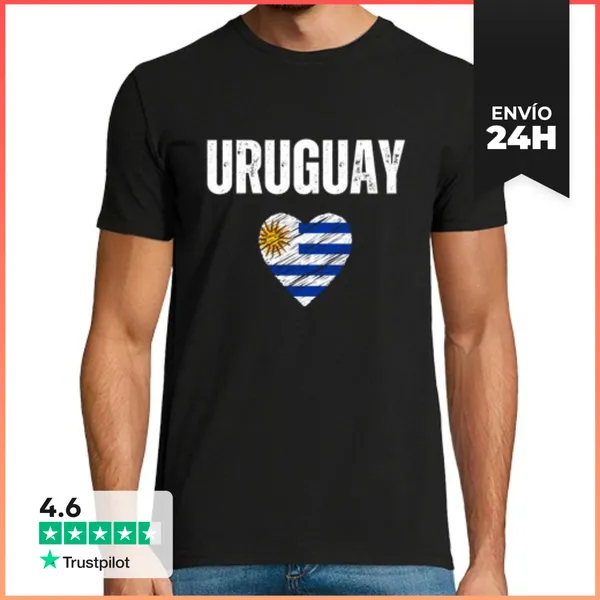 Camiseta Hombre Clásica Yo Amo Uruguay LaTostadora