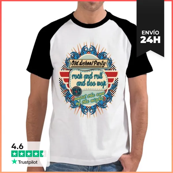 Camiseta Hombre, Estilo Béisbol Old School Party LaTostadora